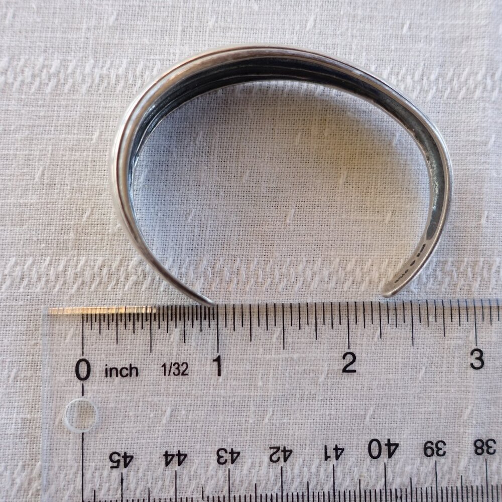 Vintage Kabana Asymmetrical Sterling Cuff 22g Unisex - Picture 10 of 10